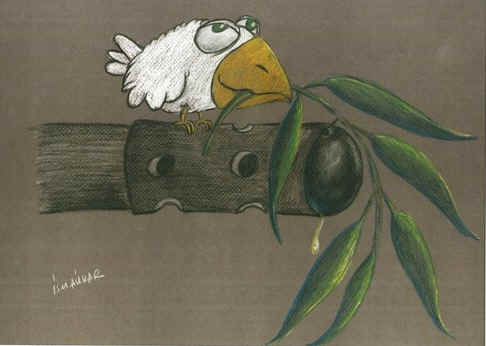 ismailkar cartoon "olive&peace"
